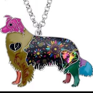 Border Collie dog enameled metal sculptured…